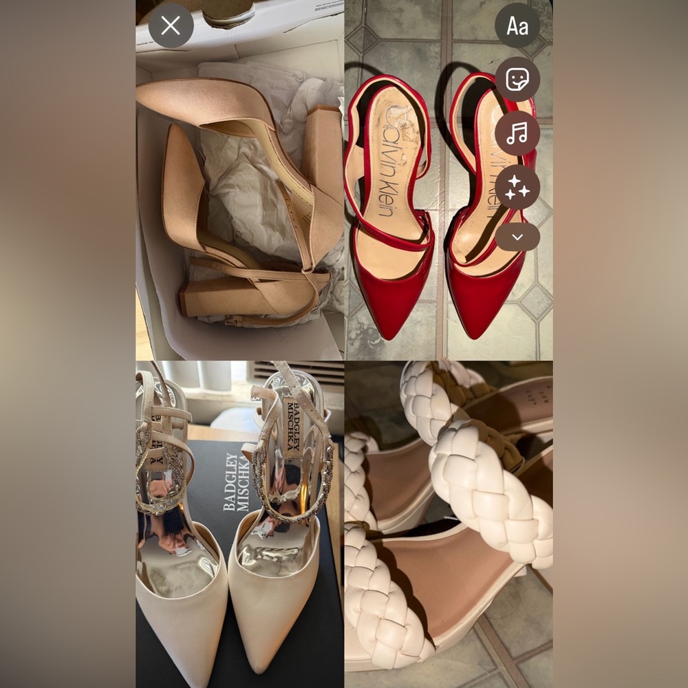 Lot of heels! 4 pairs all size 7 from Target, CK, Aldo and Nordstrom.